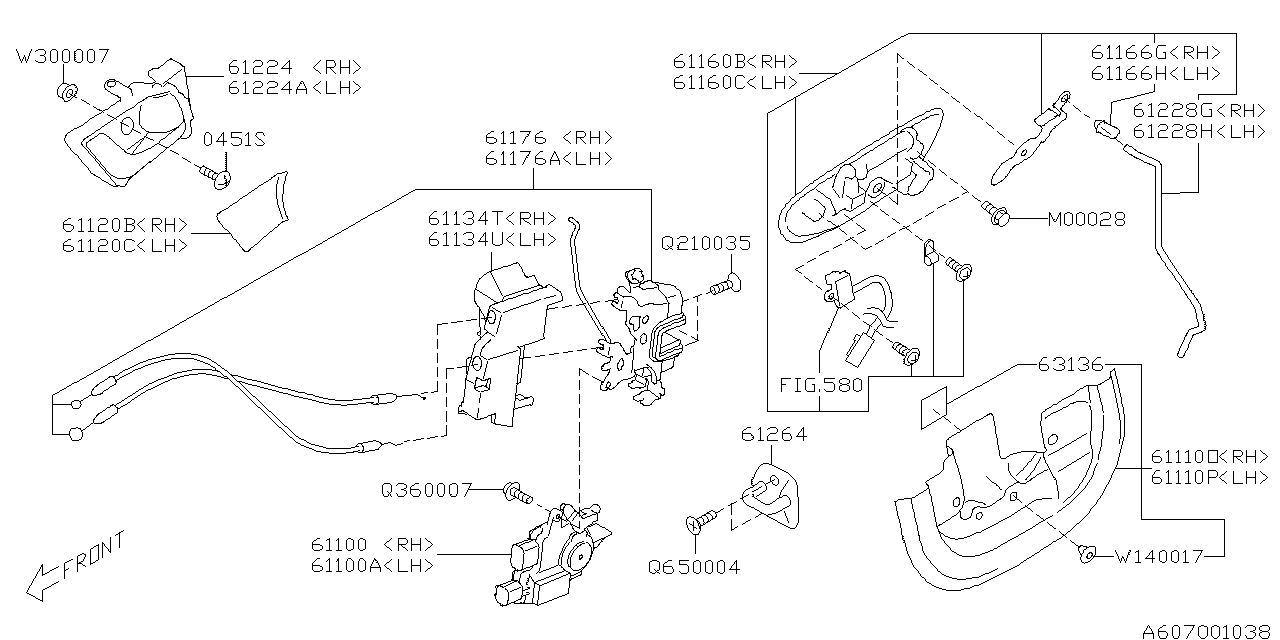 607_01 — DOOR PARTS (LATCH & HANDLE) 1
